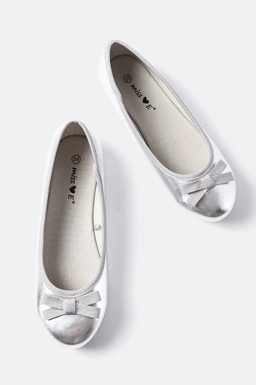 Ballerines Fedro en cuir verni argenté