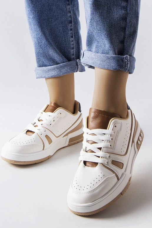 Hvide sneakers med beige indlæg Willson
