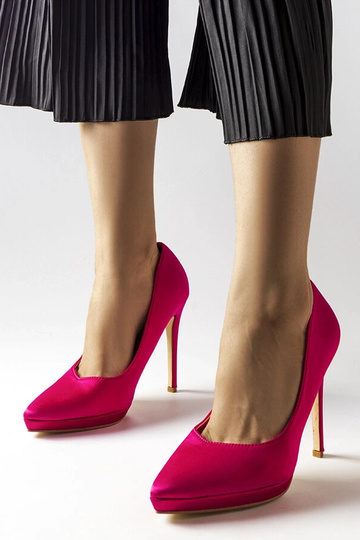 Escarpins en satin rose Silje