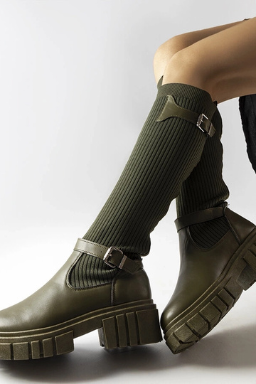 Groene hoge laarzen met... 2