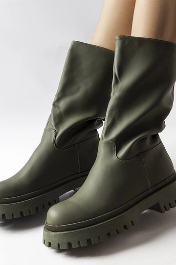 Groene matte hoge laarzen,... 2