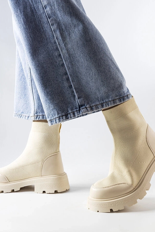 Beige Sockenstiefel Lonte Beige Sockenstiefel Lonte