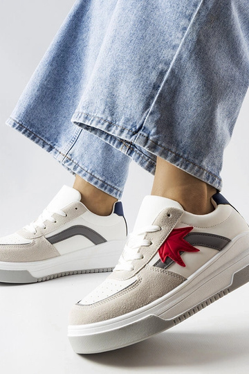 Baskets blanches en daim artificiel avec semelle intérieure Kollins 2