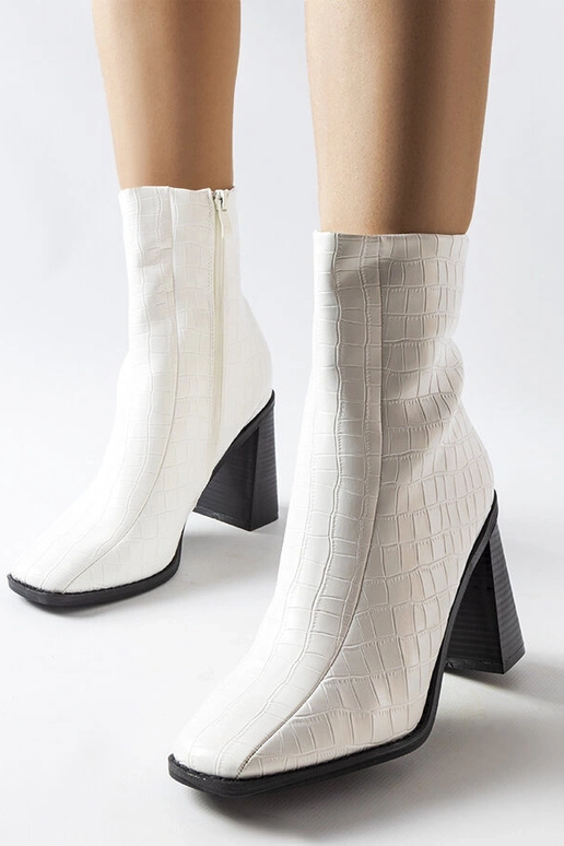 Bottines blanches Belluci en cuir...