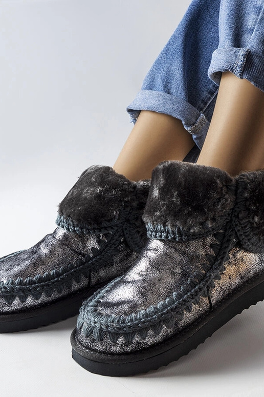 Grijze metallic winterlaarzen, „Maggi"