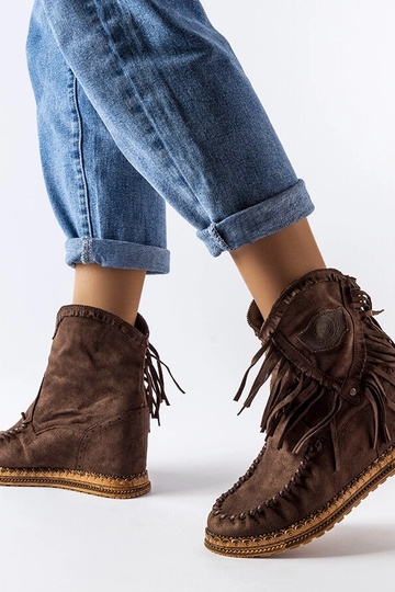 Bottines compensées marron Giudice 2