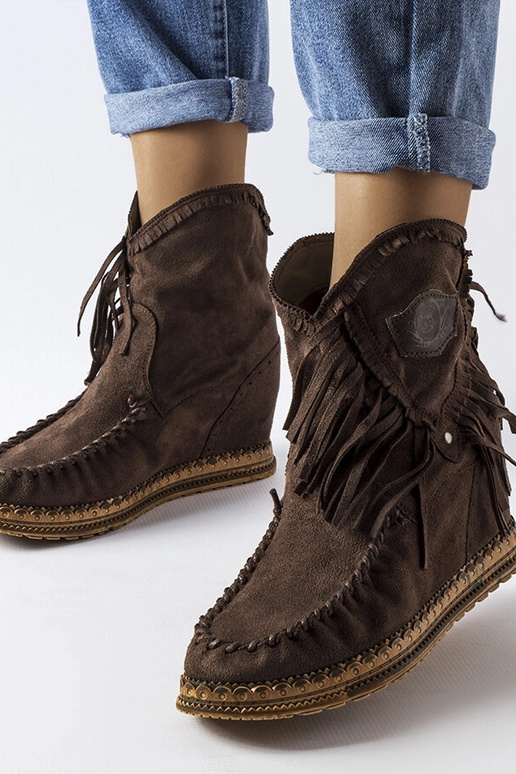 Bottines compensées marron Giudice