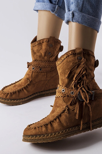 Braune Plattformstiefel,...