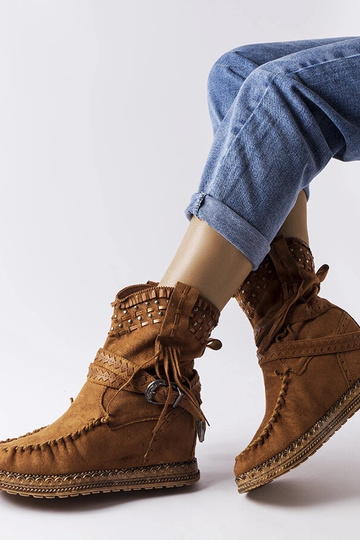 Braune Beausoleil-Keilstiefel 2