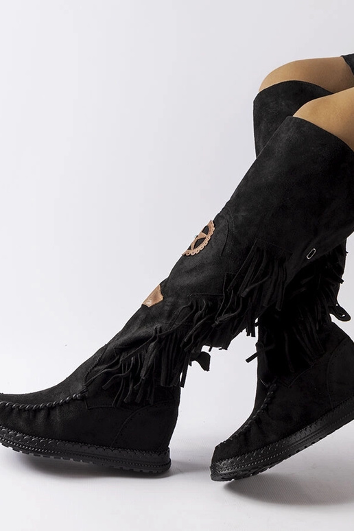 Schwarze Cascia-Keilstiefeletten Schwarze Cascia-Keilstiefeletten