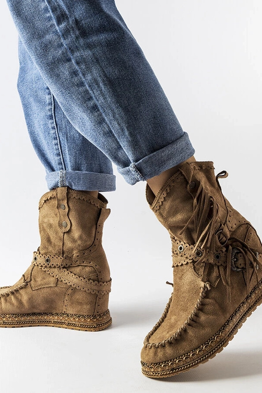 Mørkebrune Teodata kile-ankelstøvler Mørkebrune Teodata kile-ankelstøvler