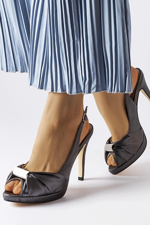 Crispina dunkelgraue High Heel-Sandalen