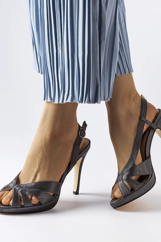 Alpakagraue High Heel Sandalen