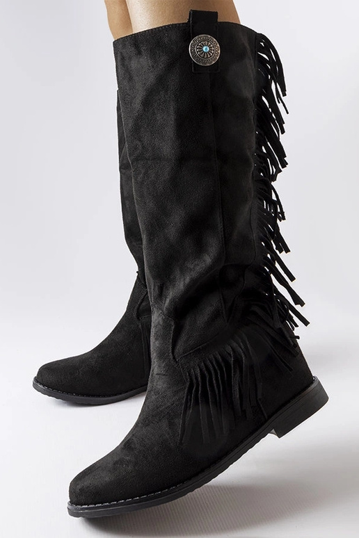 Sorte støvler med beklædt kile Lecore Sorte støvler med beklædt kile Lecore