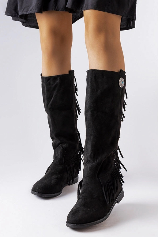 Sorte støvler med beklædt kile Lecore Sorte støvler med beklædt kile Lecore