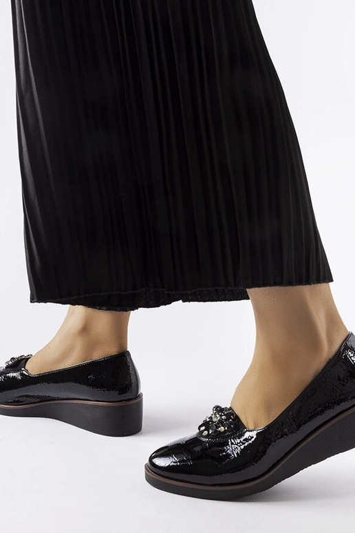 Schwarze Ballerinas aus Lackleder mit...