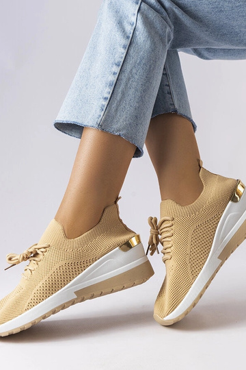 Beige wedge sneakers fra...