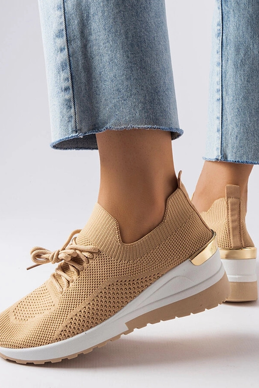 Beige Keil-Sneaker von Alberica