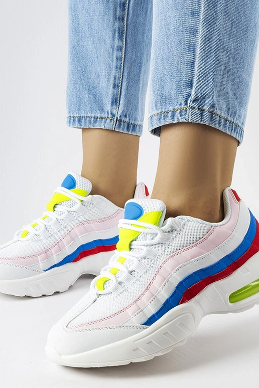 Hvide sneakers med farverige indlæg...