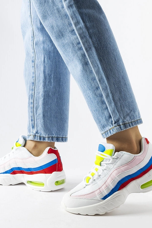 Hvide sneakers med farverige indlæg...