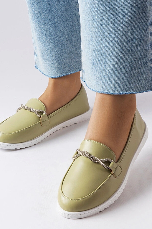 Grüne Loafer mit Zirkonen Paola Grüne Loafer mit Zirkonen Paola