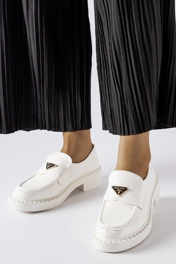 Weiße Damen-Loafer Milne
