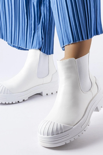Chaussons blancs Lange avec inserts en caoutchouc