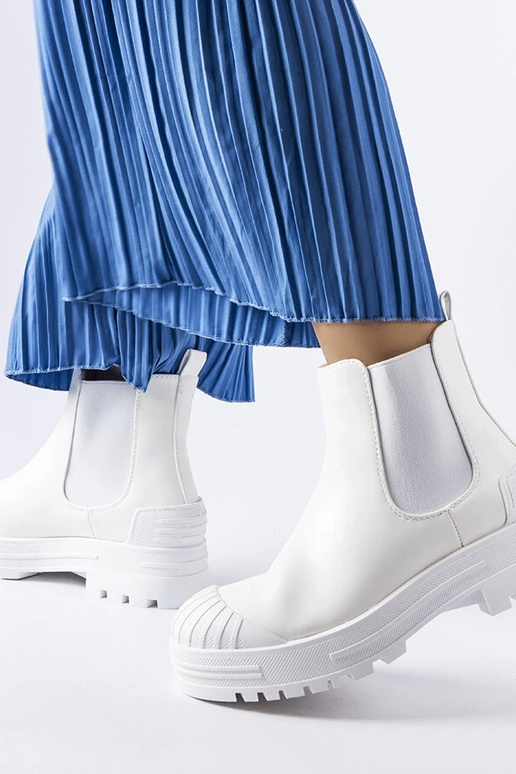 Weiße Lange Workers mit Gummieinlagen Weiße Lange Workers mit Gummieinlagen