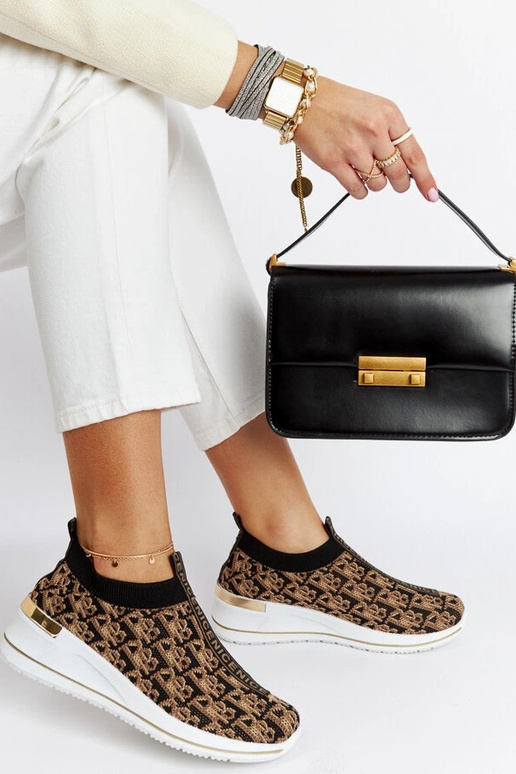 Sorte og brune Slip On Tartano sko