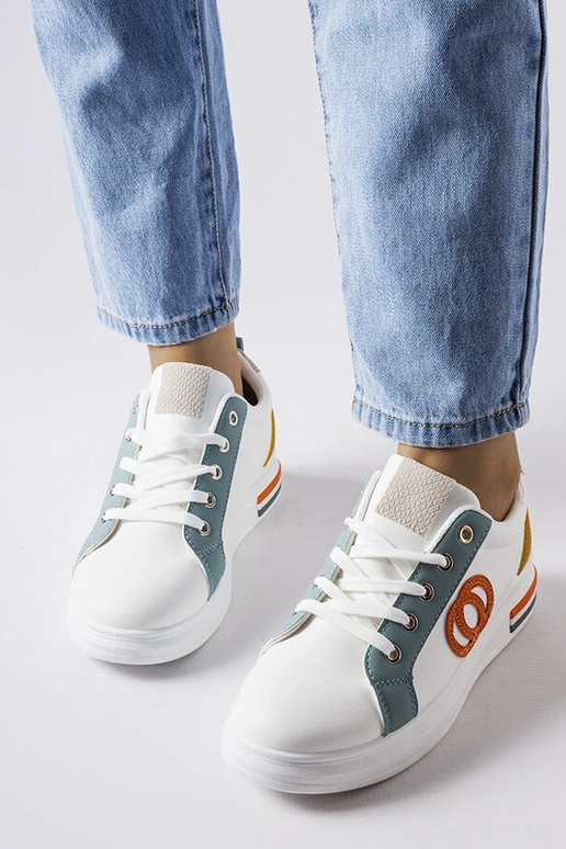Hvide sneakers med farverige indlæg...