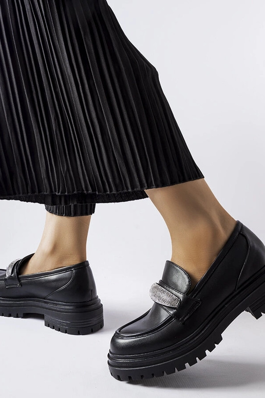 Schwarze Hartford-Loafer mit Strass Schwarze Hartford-Loafer mit Strass