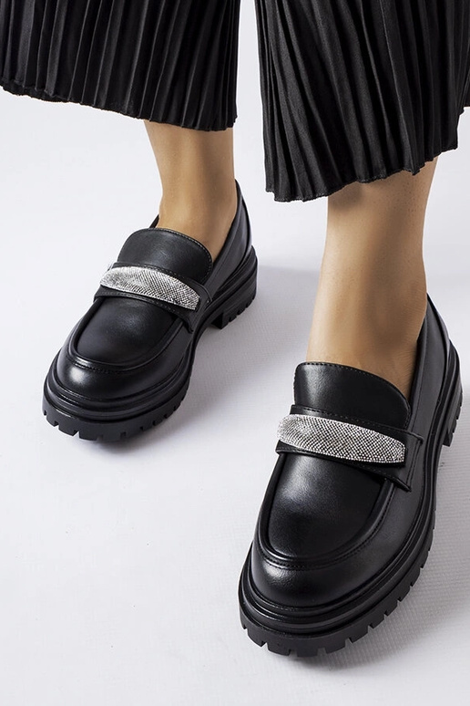 Mocassins noirs à strass Hartford Mocassins noirs à strass Hartford