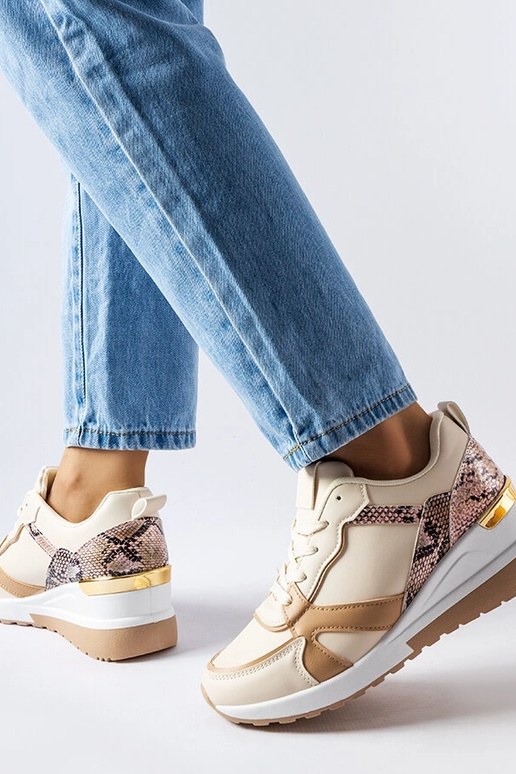 Beige Leopoldo wedge sneakers Beige Leopoldo wedge sneakers