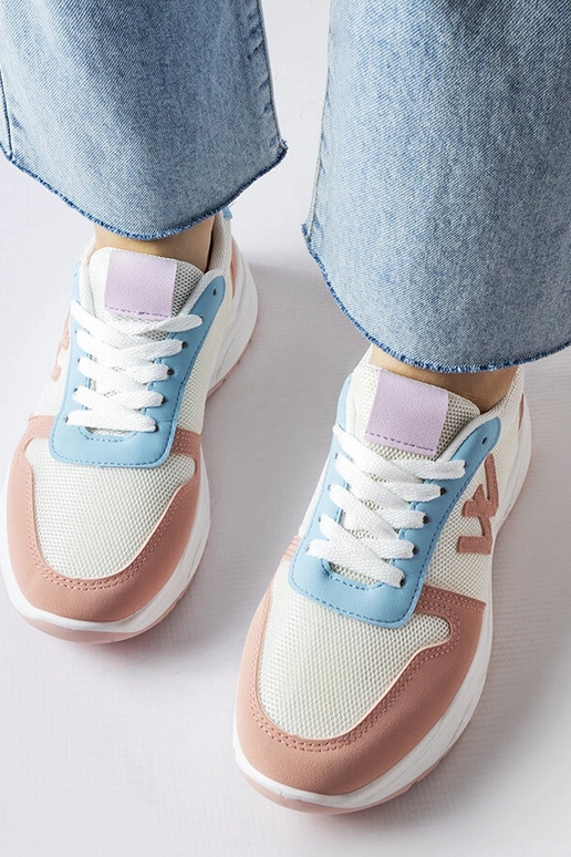 Witte-roze-blauwe sportschoenen,...