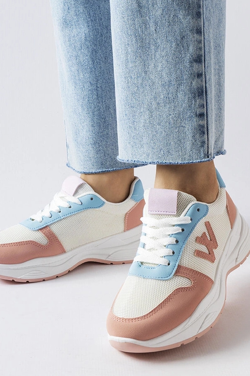 Witte-roze-blauwe sportschoenen,...