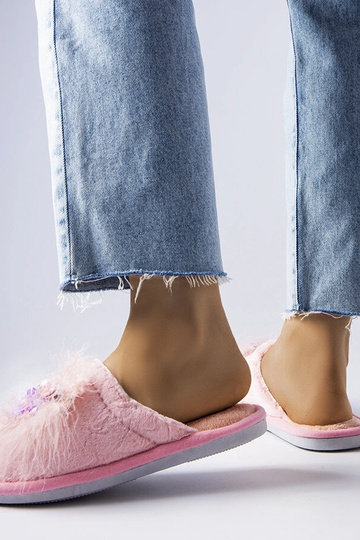 Chaussons chauds roses à fleurs Moly 2