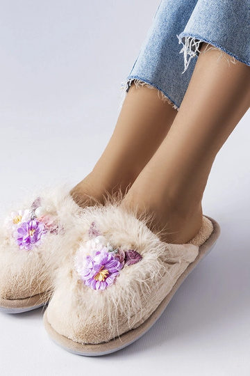 Chaussons femme beiges Moly