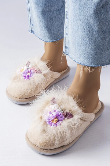 Beige dametøfler Moly 2