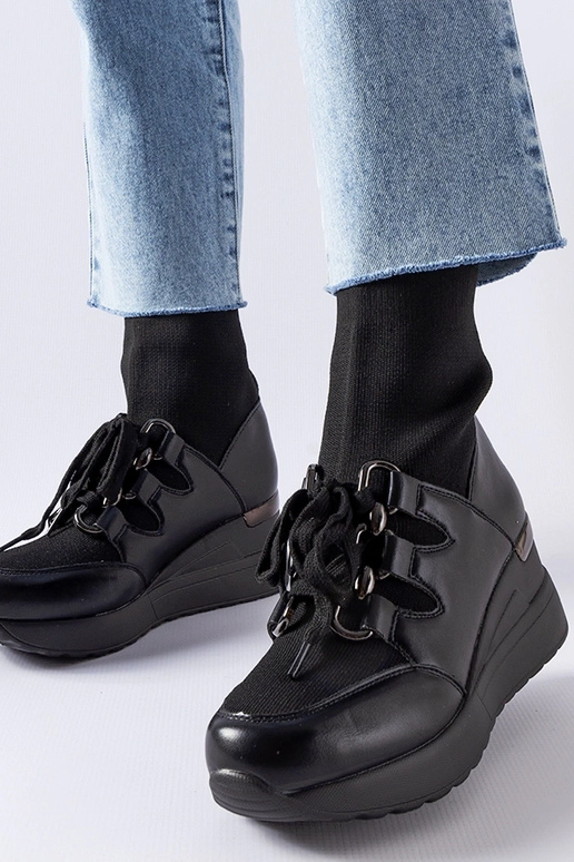 Bottines compensées noires Rochon