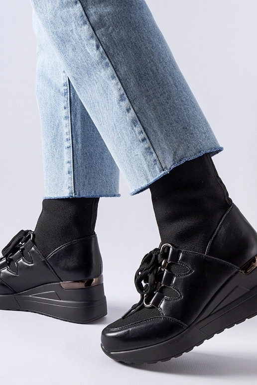 Bottines compensées noires Rochon