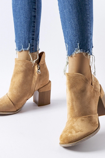 Beige Stiefeletten mit Cut-outs Artemisia