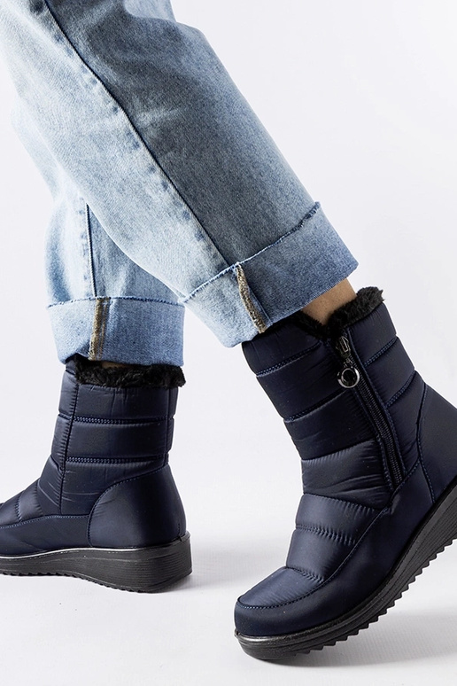 Marineblaue Schneestiefel mit...