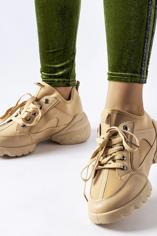 Baskets sportives sable foncé avec...