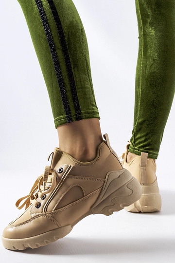 Dunkelbeige Sportschuhe mit elastischem Schaft, „Abal" 2