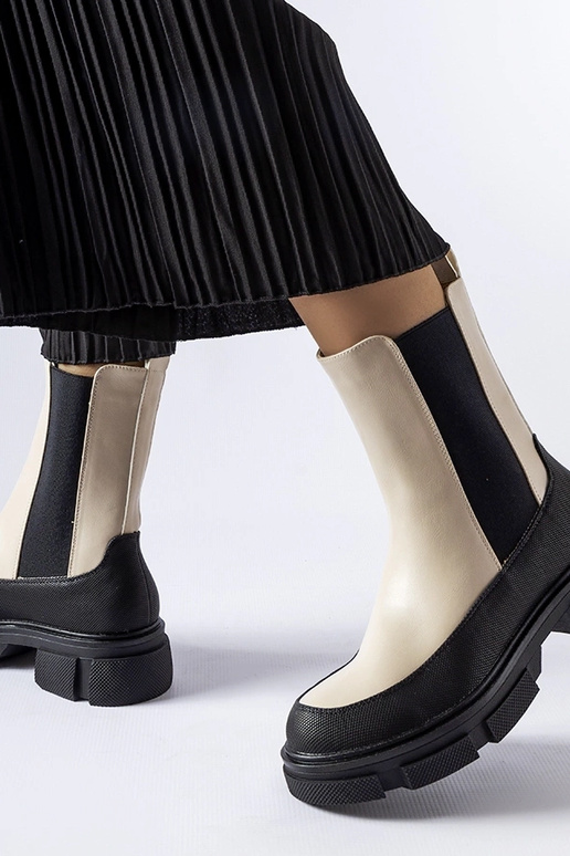 Bottines à enfiler Faisal beiges et...