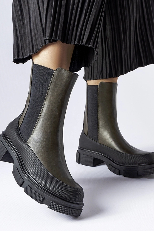 Bottines à enfiler Faisal vertes et...