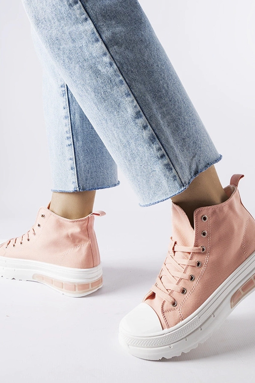 Ruhige rosa High-Top-Sneakers