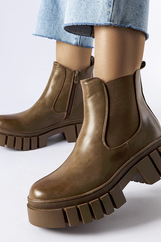 Bottines à plateforme marron de Giusy