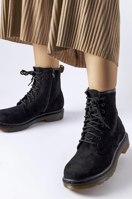 Bottes de travail noires en daim...