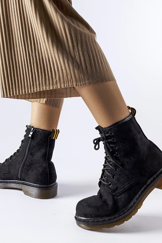 Bottes de travail noires en daim...